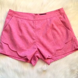 5 for $25 / Very J Pink Scalloped Hem Shorts